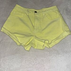 Neon yellow corduroy short